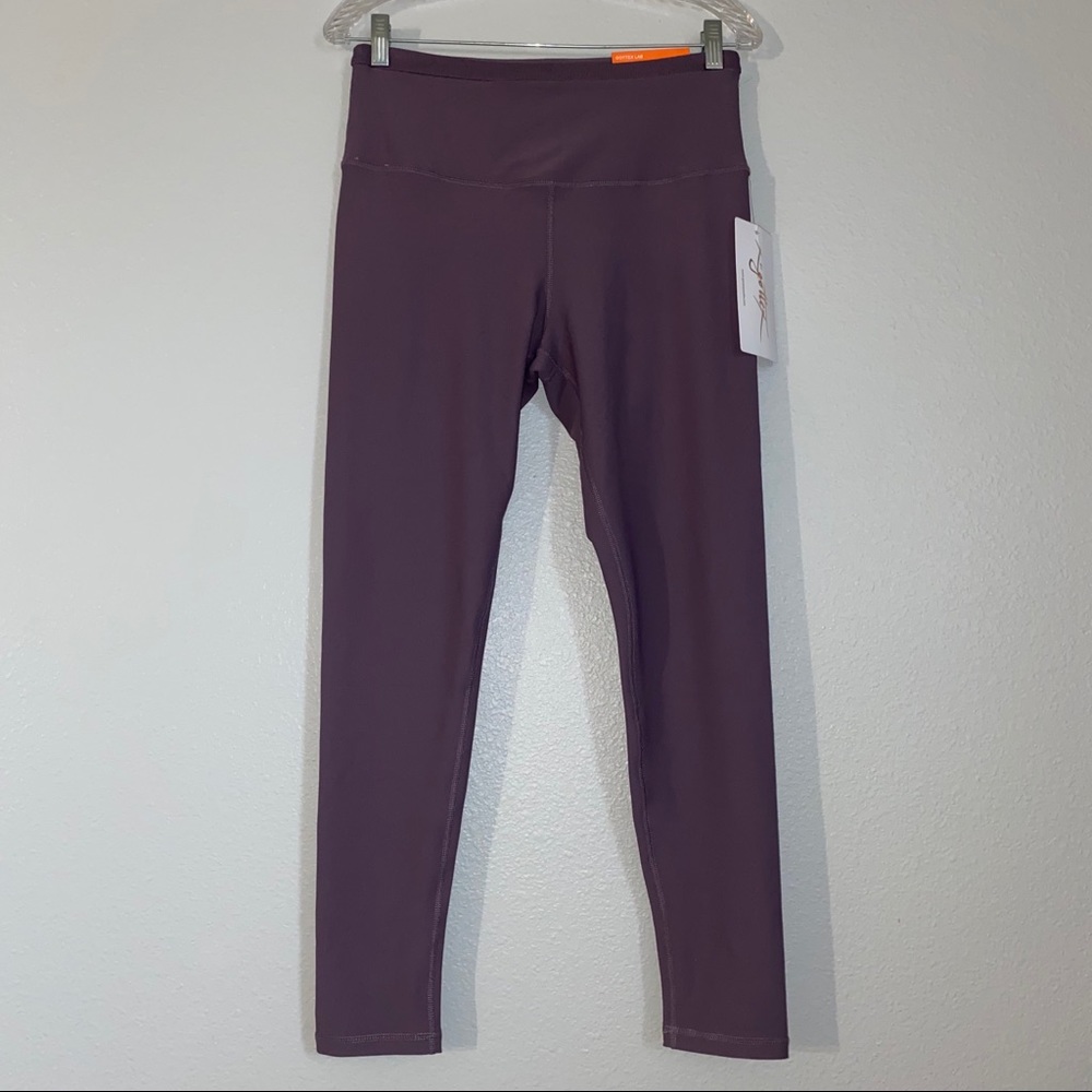 NWT Gottex Studio Purple Slimming Contour Leggings Womens Large